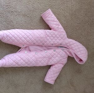 Baby girl pink snowsuits polo Ralph Lauren